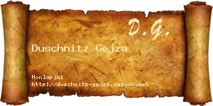 Duschnitz Gejza névjegykártya